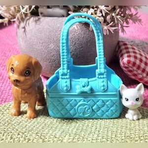 Barbie Doll Bag tote Animal carrier with dog & cat